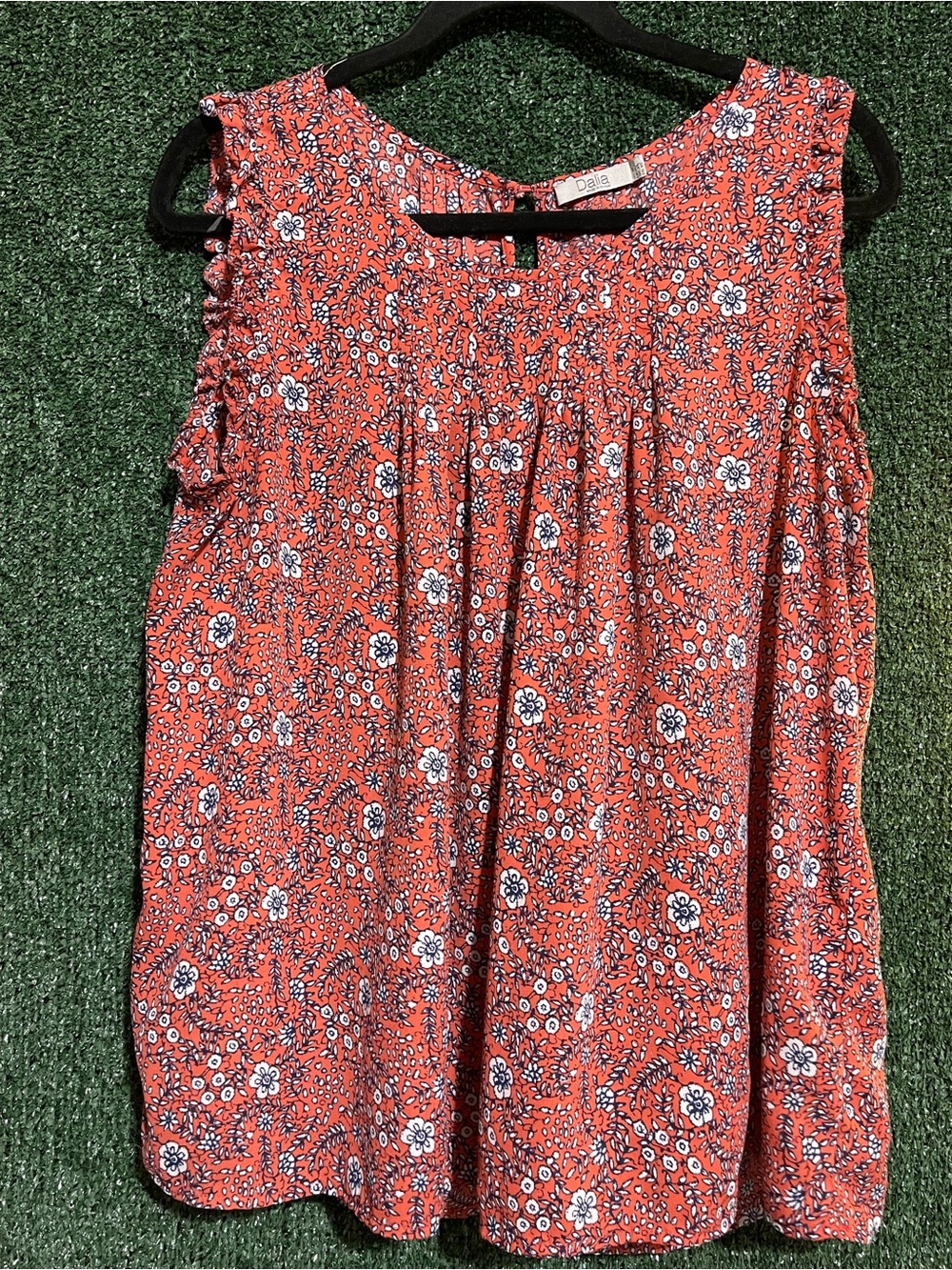 Dalia Women’s XL Orange Floral Sleeveless blouses